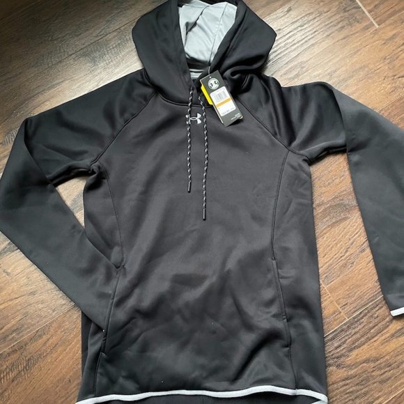 Under Armour Small Black Cold Gear Hooded Sweatshirt - NWT - Picture 1 of 6